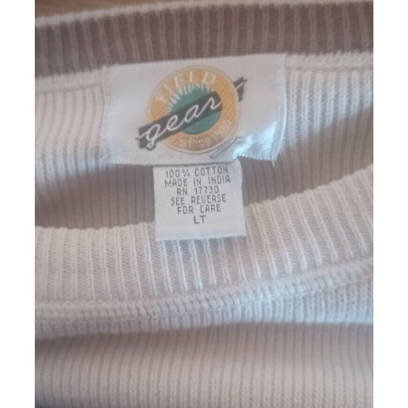 FIELD GEAR 100% Cotton Cream Sweater Men's Large Tall Tight Knit Raglan Sleeves - Picture 5 of 5